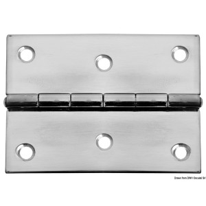 Mirror polished stainless steel Rectangular hinge 75x75mm 1.3mm OS3846785