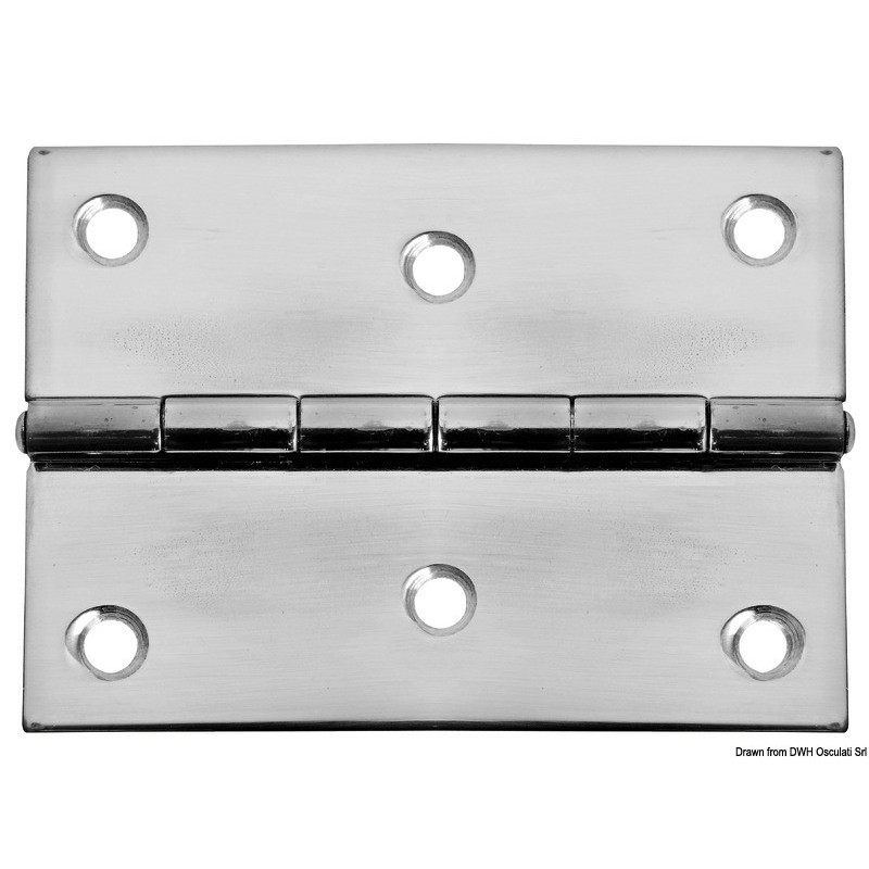 Mirror polished stainless steel Rectangular hinge 75x75mm 1.3mm OS3846785