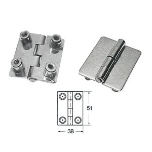 St.steel rectangular hinge 51x38mm Thickness 1.7mm Bushings 4 no screws OS3882101