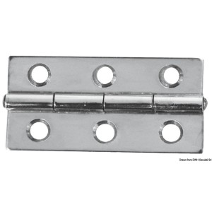 Mirror polished stainless steel Rectangular hinge 60x30mm 1.3mm OS3882201