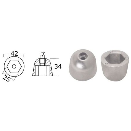Anodo di Zinco ad Ogiva per Elica di Manovra Prua - Poppa SIDE-POWER (Sleipner) 101180 OS4307024-18%