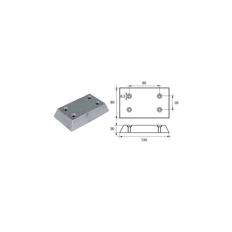 Plate Zinc anodes for flaps and rudders D.130x80mm N80605930239