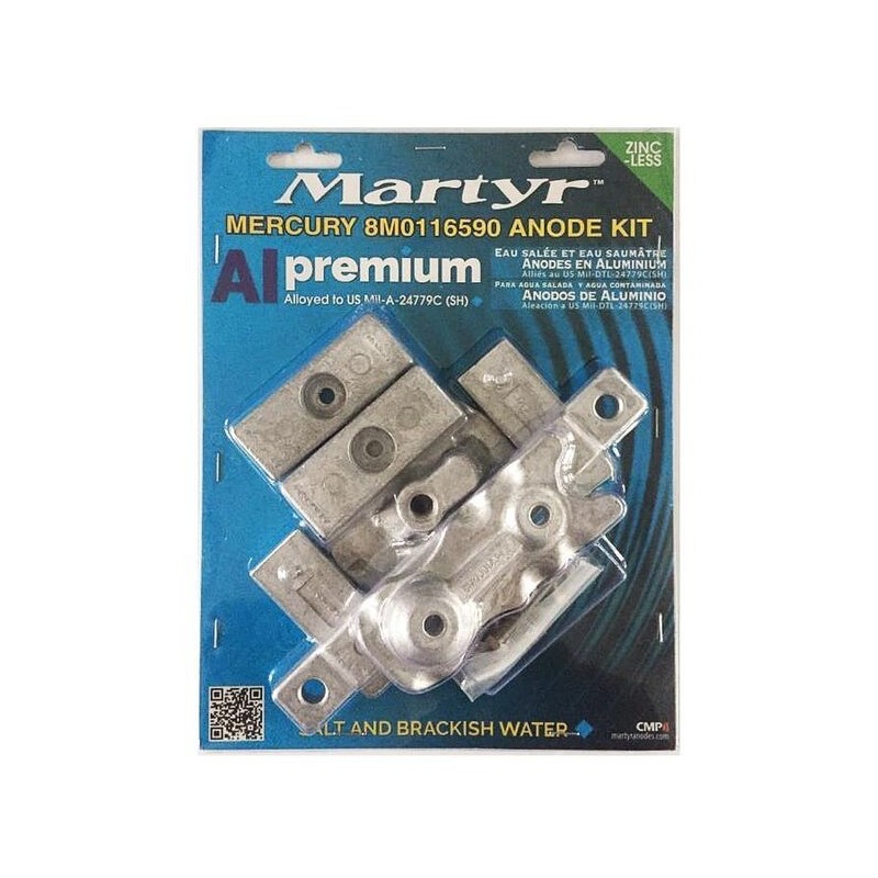 Set Zinc anodes for Mercury Verado MMP 8M0116590 Zn N80607030649