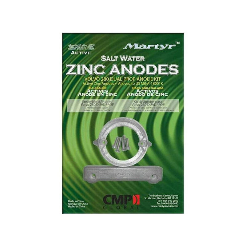 Kit Anodi di Zinco per motori Volvo 280 Dual Prop N80607230222-10%