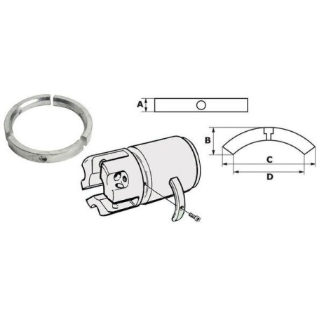 Anodo di Zinco a Collare per Elica Piede 3584442 VOLVO Sail Drive - Folding Prop OS4353501-40%