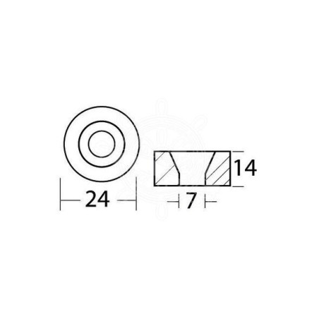 YAMAHA MARINER ∅ 24x14 mm Washer Zinc Anode 688-45251-01 OS4326001