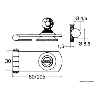 Serratura in acciaio inox con cerniera a ribalta e chiave 98x30x24mm N60341500524-0%
