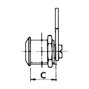Cylinder lock 35mm Ø20mm in chromed brass and stainless steel with key N60341500551