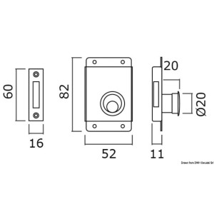 Chromium-plate brass yale lock 50x50mm OS3813200DX