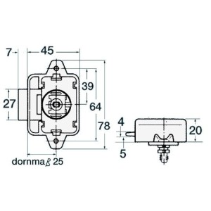 Chiusura a scrocco in nylon per sportelli e antina Ø26mm SENZA POMELLO OS3818001-0%