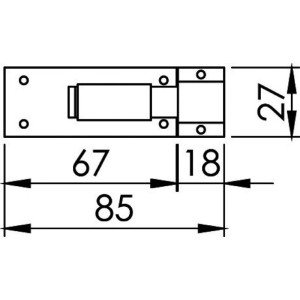 Stainless steel Latch lock 85x27mm OS3821400