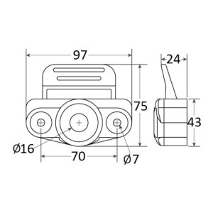 Hidden vertical lock Black Plastic handle OS3810900