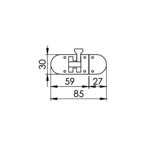 Chromed brass bolt lock Size 85x31mm OS3817700