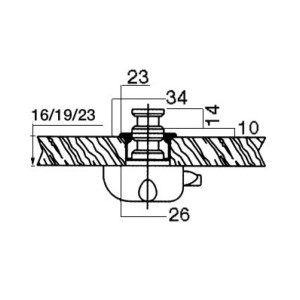Chiusura a scrocco in nylon per sportelli e antina Ø26mm OS3818002-18%