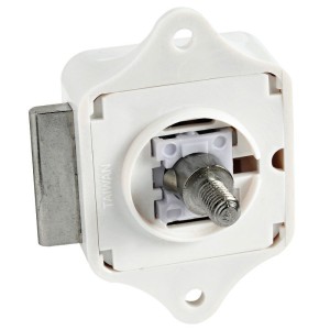 Scrocco a pulsante Medium in nylon bianco per chiusura portelli OS3818250-0%