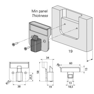 Recess fit lock for doors and drawers OS3819200