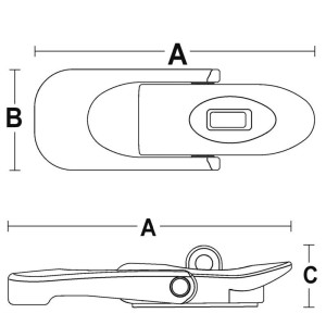 Technopolymer Locker latch with padlock holder OS3820850