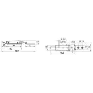 Stainless steel toggle fastener with padlock holder 102mm OS3820301