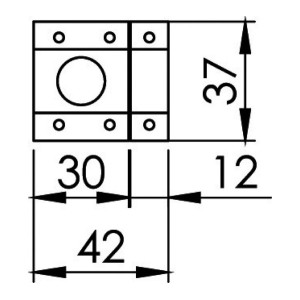 Nickel-plated brass Latch lock 37x42mm OS3884000