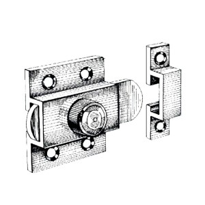 Nickel-plated brass Latch lock 37x42mm OS3884000