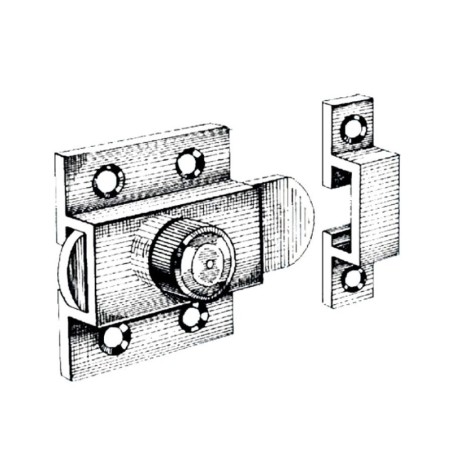 Nickel-plated brass Latch lock 37x42mm OS3884000