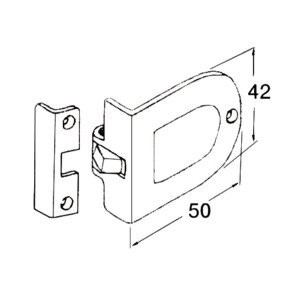 Chromed bras Latch with pressure opening OS3864400
