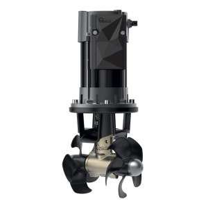 Ago motore/well propeller outboard: elica marino con supporto e motore elettrico, cerniera e palette nere. integra come calcolare l'elica giusta in descrizione.
