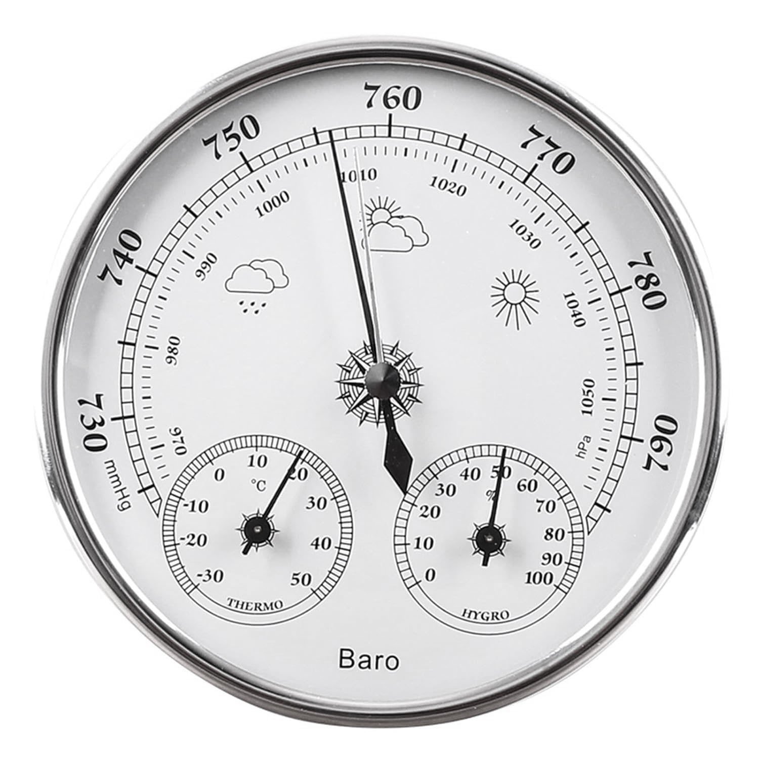 Barometro con termometro e igrografi per barca, indicatore di pressione atmosferica e temperatura, ideale per manutenzione prese a mare barca.