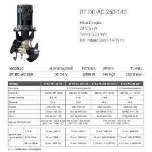 BT DC-AC 250-140: elica di prua per imbarcazioni BT DC-AC 250-140, impianto 24 V, 8 kW, tunnel 250 mm, per imbarcazioni 14-19 m.