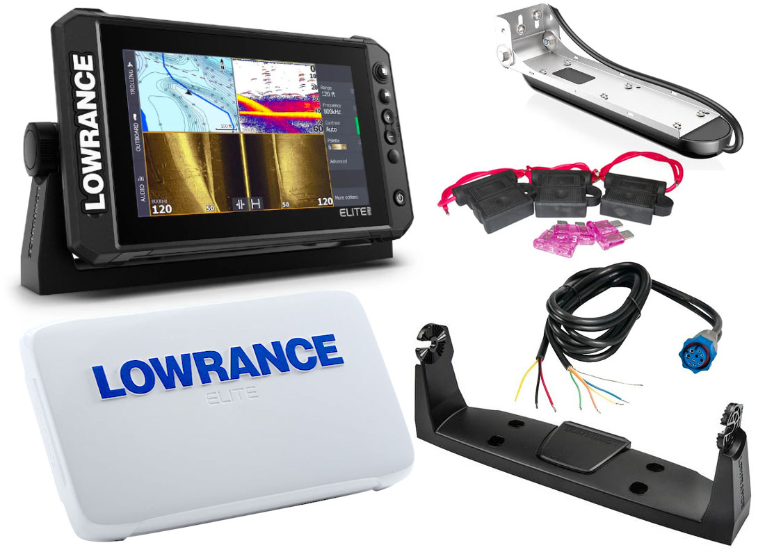 LOWRANCE ELITE FS NO XD ROW 9' FISHFINDER 1KW WITH 3 in 1 ACTIVE IMAGING  TRANSDUCER