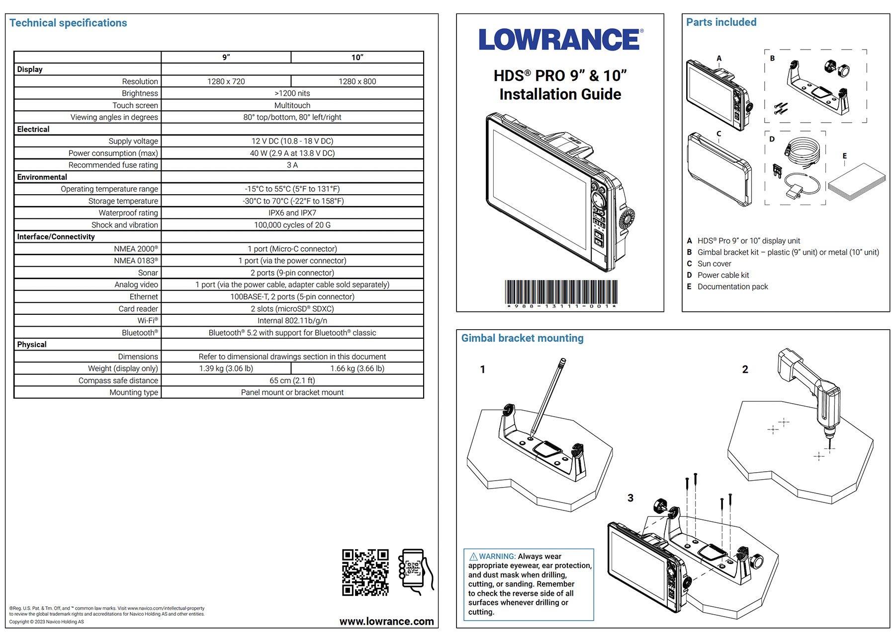 Lowrance 000-15985-001 HDS PRO 10 Fishfinder/Chartplotter 3 in 1 Active  Imaging HD #NV15985001