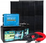 12V 300W RV/Boat Kit + 2 LiFePO4 100Ah + MPPT 100/30 SmartSolar + Cable Kit N151030200255