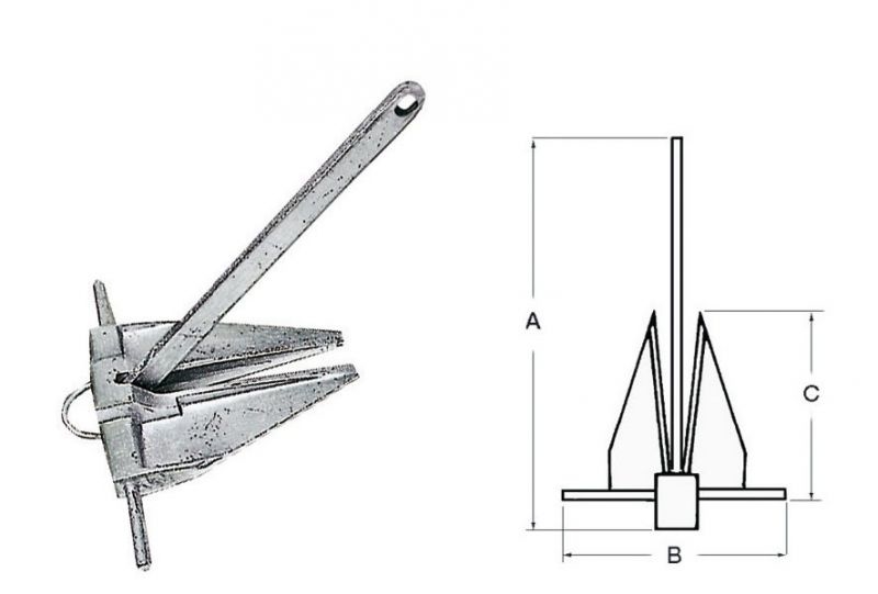 Какой вес якоря нужен. Якорь Дэнфорта 6 кг sm305060. Якорь Дэнфорта чертеж. Якорь Дэнфорта для лодки ПВХ. Денфорта якорь Дэнфорта.